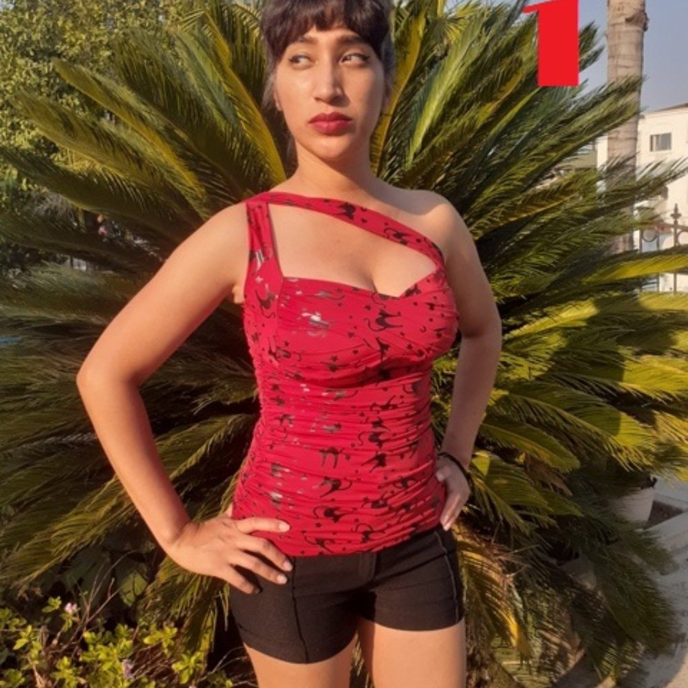 Womens Top Tommy control Pinup Retro vintage 1950s criss cross top SIZE 2XL, 3XL